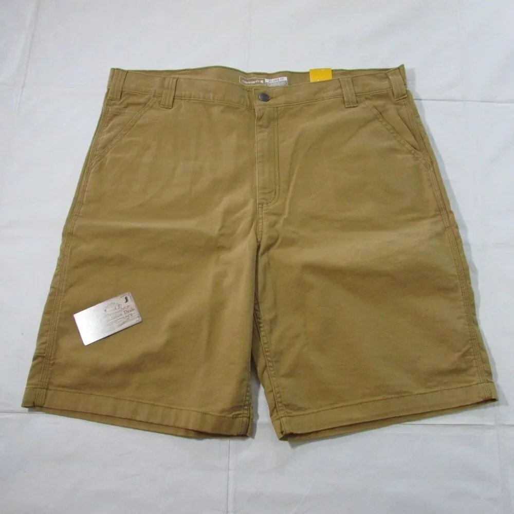 Carhartt Men's Rugged Flex Relaxed Fit Canvas Work Shorts Hickory BS2514